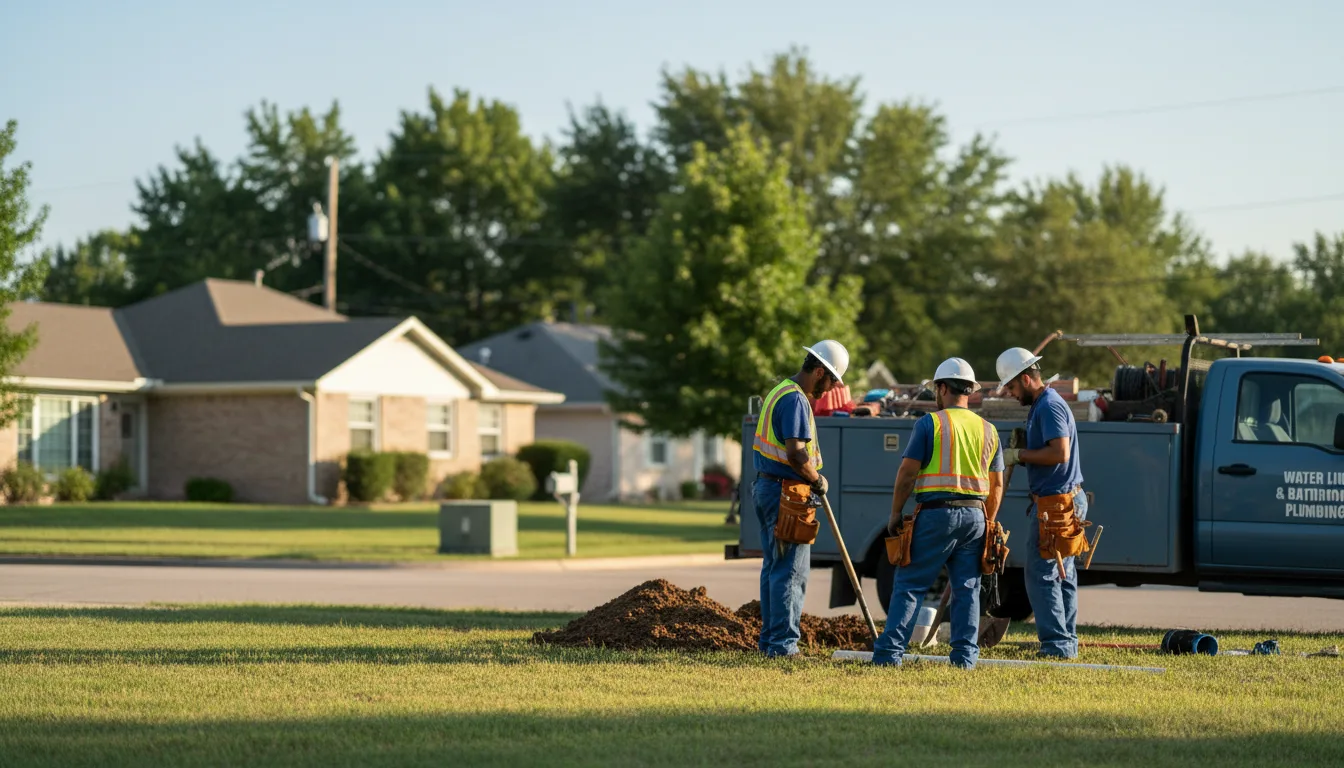 Residential water line and bathroom plumbing service in Randolph, KS